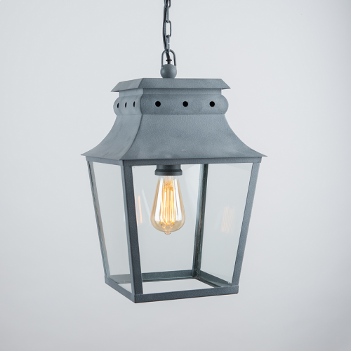 Bath Hanging Lantern Weathered Zinc Small