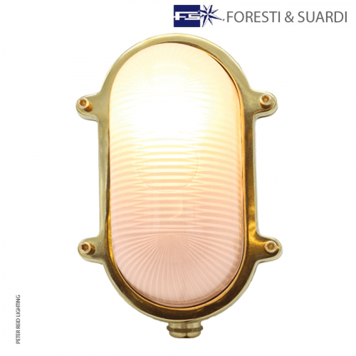 Medium Oval Bulkhead Light Without Guard 2035BA by Foresti & Suardi