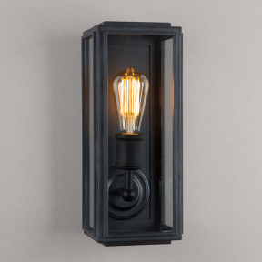 London Box Wall Light Matt Black Slim