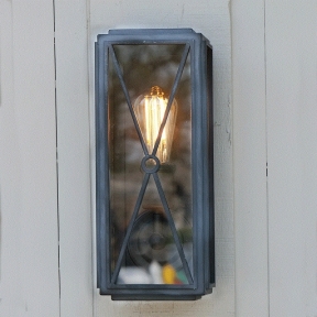 Mayfair Box Wall Light Weathered Zinc Slim