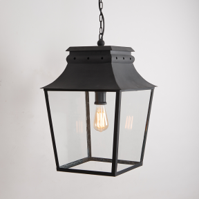 Bath Hanging Lantern Matt Black Large