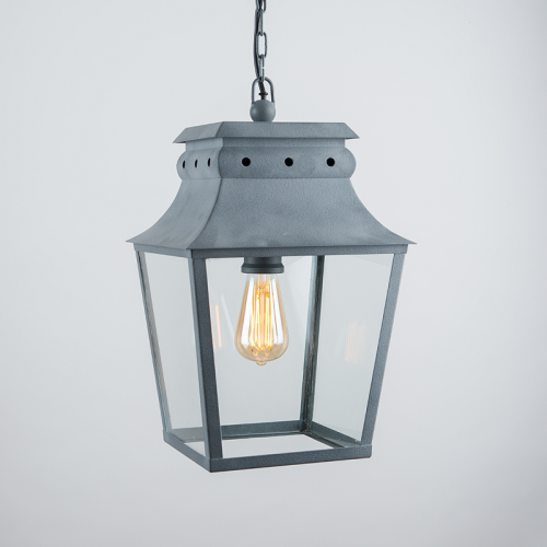 Bath Hanging Lantern Weathered Zinc Small